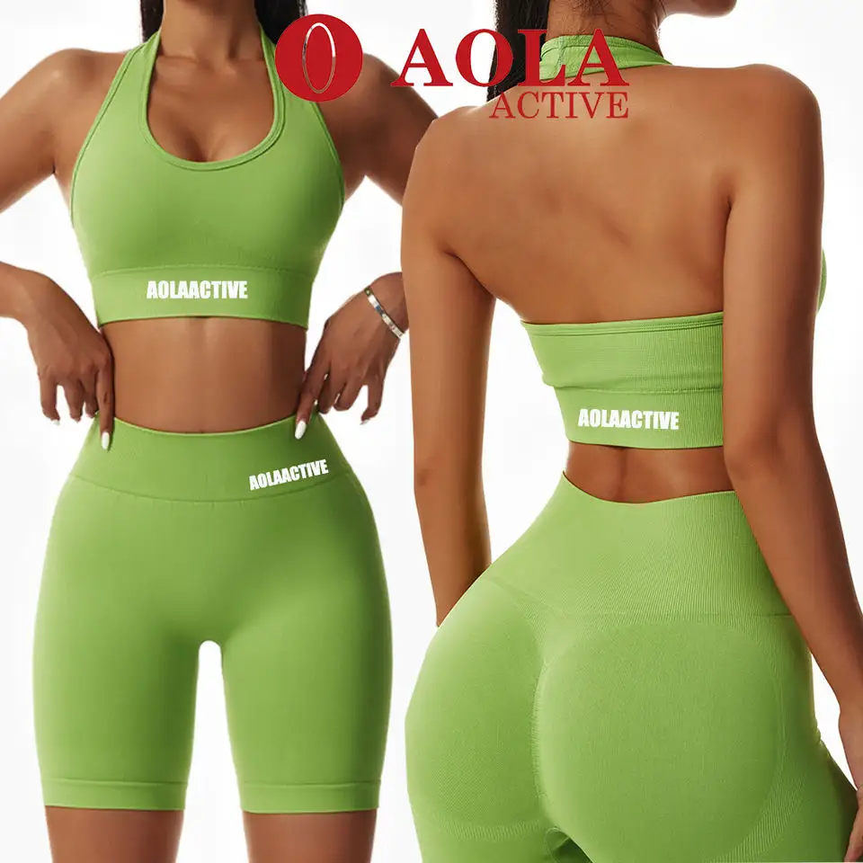 Ropa de gimnasio de Color sólido para mujer, ropa deportiva para Fitness, ropa de Yoga