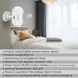Tuya ZigBee-Sensor de movimiento PIR inalámbrico, Detector infrarrojo, alarma antirrobo de seguridad, necesita puerta de enlace para APP Smart Life - Product Image 4