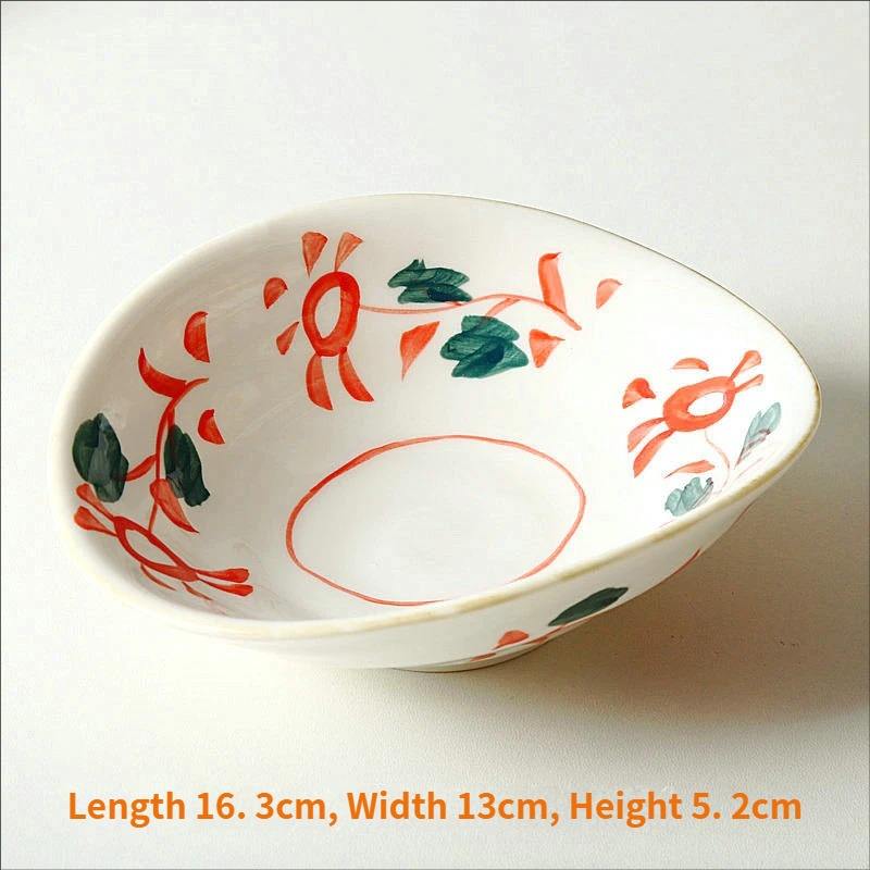 Hand-painted red begonia silver ingot plate-