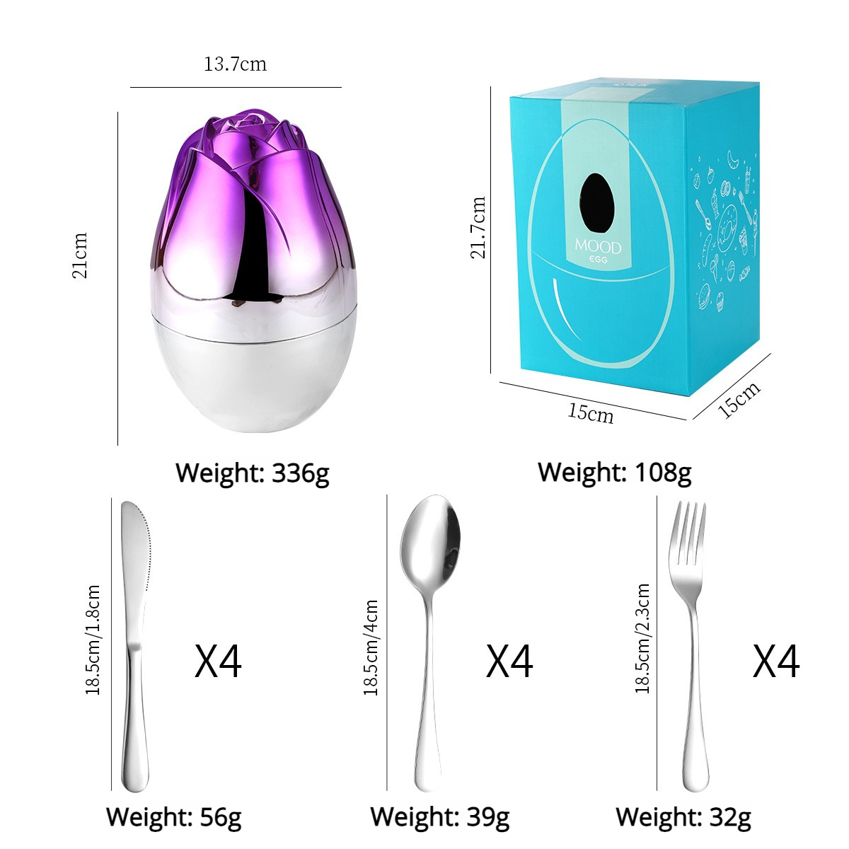 Oeuf rose violet et argent + argent