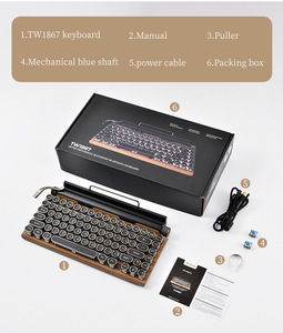 Teclado mecánico inalámbrico para teléfono móvil, máquina de escribir con BT, Punk, Retro, para tableta, MAC - Product Image 6