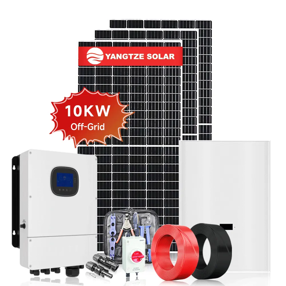 Sistema solar completo de 10KW Electricidad fuera de la red con garantía de 10 años