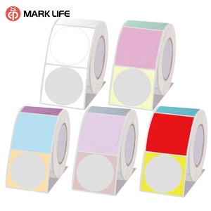 Etiquetas adhesivas en rollo térmicas autoadhesivas directas, diseño de marca de logotipo DIY multiusos, etiqueta de nombre de código QR para embalaje fácil de usar - Product Image 1