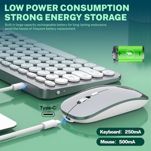 2,4G silencioso ajustable 1600 DPI compacto multidispositivo Bluetooths teclado y ratón combinados teclado y ratón inalámbricos - Product Image 3