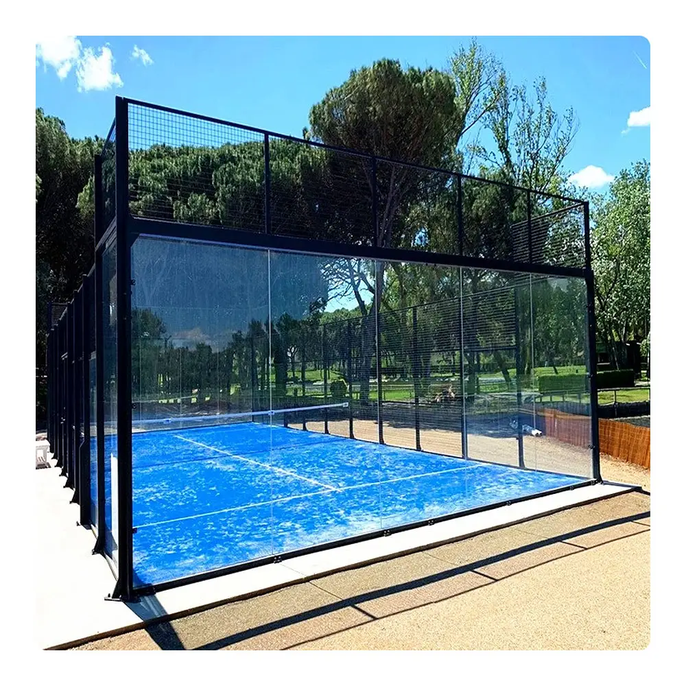 Duoleke Custom Panoramic indoor ao ar livre Canchas De Padel Tennis Court tenda campos de ténis sintéticos padle court padle