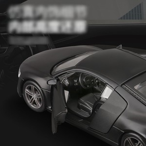 Yüksek kalite 1:24 ölçekli R8 alaşım Model araba mat siyah tüm kapı açık klasik koleksiyonu fabrika tarafından 1/24 sıcak satış - Product Image 4