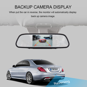 Safety Driving 2 Ways <strong>RCA</strong> <strong>Input</strong> LCD Screen Universal Mount Clip-On Display 4.3&quot; Vehicle Rear View Mirror Car <strong>Monitor</strong> - Product Image 3