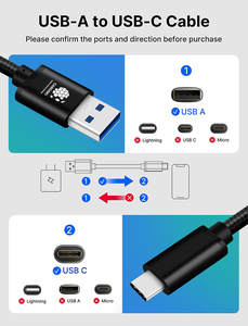 ケーブル工場編組ナイロン5Gbps高データ転送USB3.1充電器ケーブルサポート3A60W高速ケーブル充電器