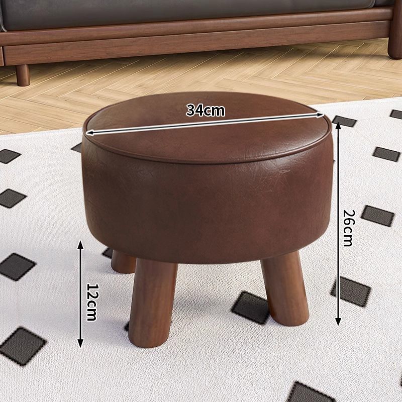 Taburete de madera maciza con asiento acolchado (color café)