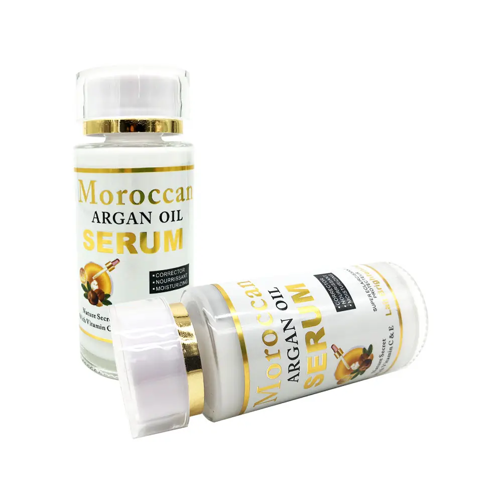 Sérum d'huile d'argan du Maroc de marque privée OEM La fermeté naturelle de la peau laisse la peau plus douce avec une lueur de jeunesse