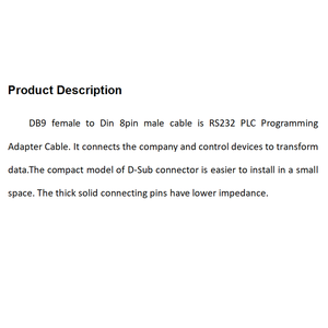 DB9 kadın 9-Pin Din 8-Pin adaptör kablosu kompakt d-sub konnektörü PLC programlama için bilgisayar için RS232 PVC ceket örgü