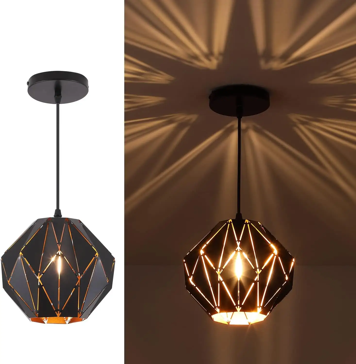 Lampu gantung geometris, lampu gantung Modern kreatif, lampu geometris Bar Hotel rumah, lampu gantung dekoratif untuk ruang tamu