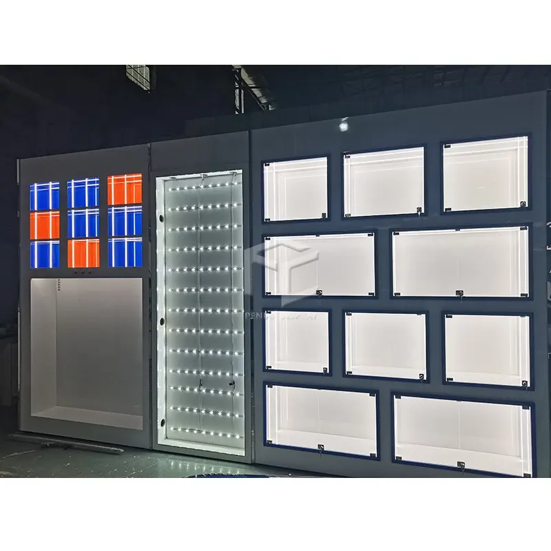 Luxury Sport Clothing Shop Furniture Modern Design Clothes Cabinet Clothing Display Showcase With Glass And Lighting