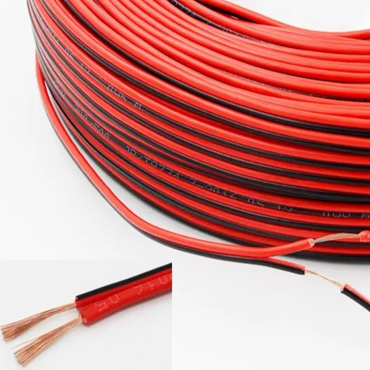 スピーカーケーブル黒と赤のワイヤー透明CCA 2*1.2/1.5/2.5電気ケーブルオーディオ/ラウンドスピーカーワイヤー