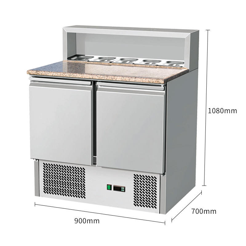 Two Doors Table à pizza Comptoir réfrigéré