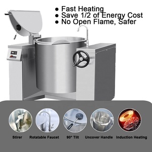 Sos KarışTıRıCı ReçEl Tenceresi Karamel PişIrme Kazanı Kelle Buharlı Elektrikli YağLı SüT Kaynatma PişIrme Kazanı Elektrikli - Product Image 3