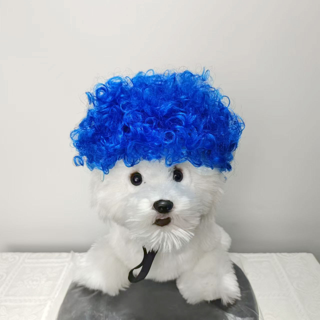 Dog wig with spiky blue hair (40g)