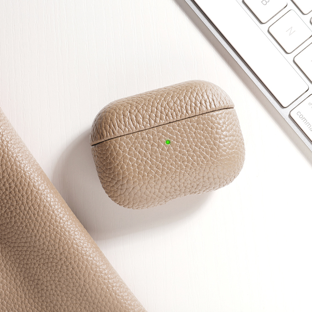 Ensemble d'écouteurs en cuir tout compris-litchi -gris coupe-vent