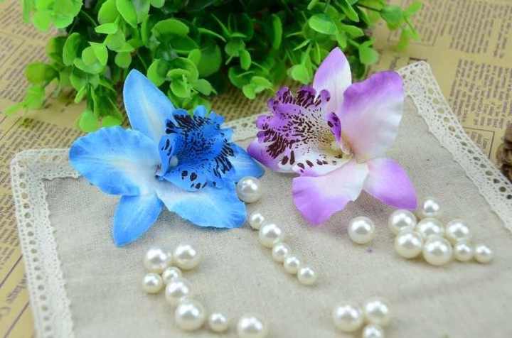 10pcs/lot 7CM Artificial Silk Orchid Flower Heads for Home Wedding Decoration Wreath DIY Gift Craft Accessories Flowers