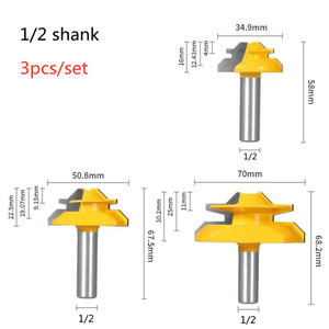 45 derece gönye yönlendirici Bit ağaç İşleme freze kesicisi 1/2 1/4 kırpma makinesi oyma makinesi cnc işleme seti kesme aletleri - Product Image 3