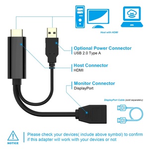<strong>HDMI</strong> Male to DP Female Adapter 4K 2K@60Hz HDCP2.2 <strong>HDMI</strong> to DisplayPort Adapter with USB Power Compliant with Xbox One/PS4/PS5