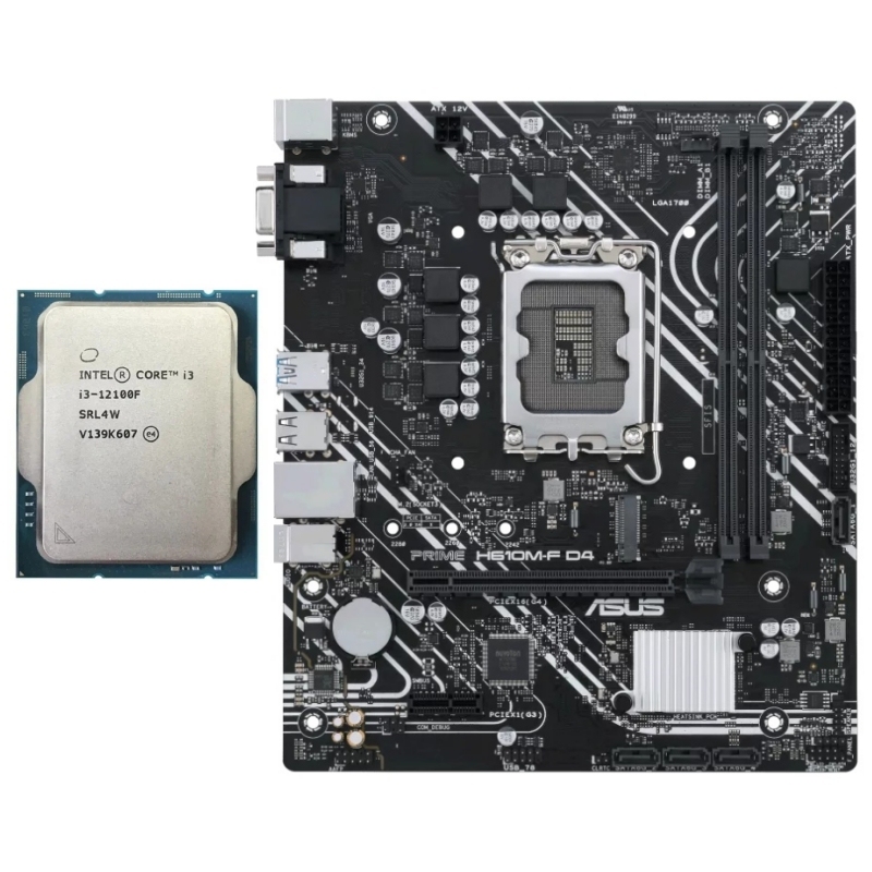 Placa base ASUS H610M-F/K + Core I3-12100F