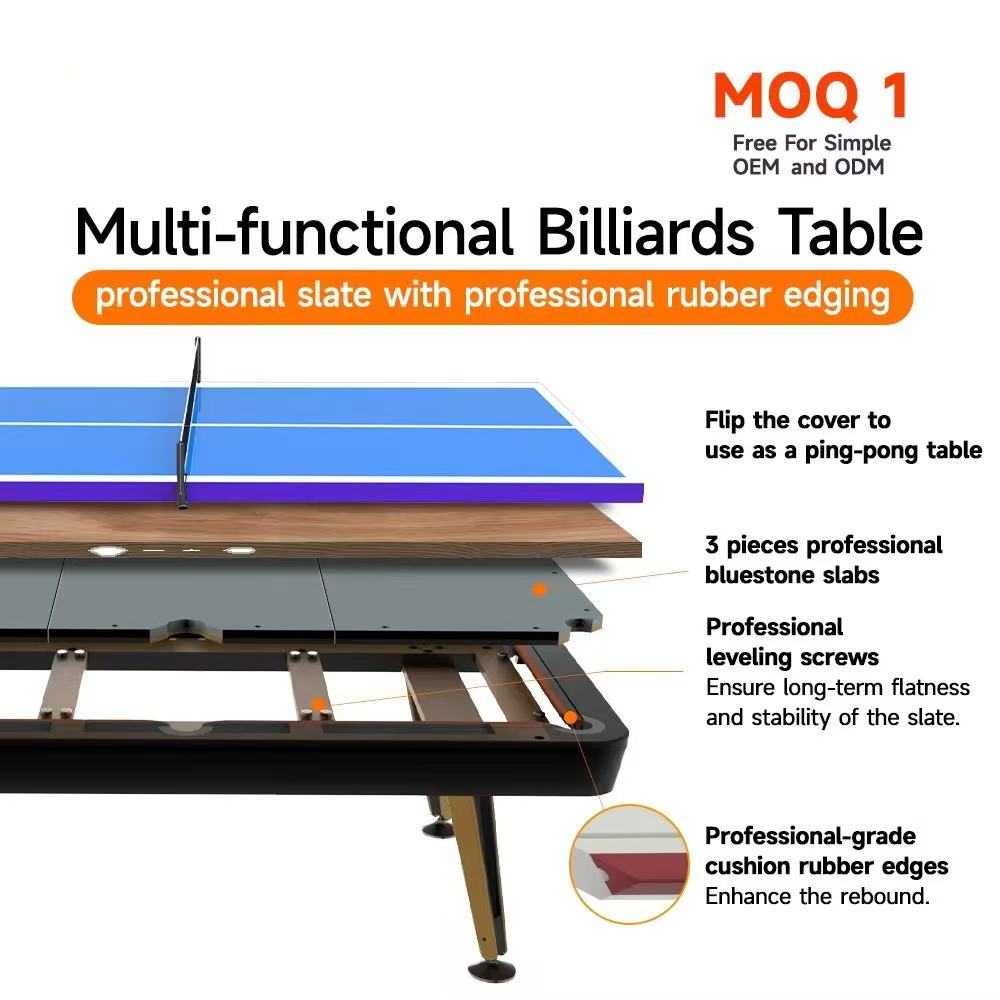 Surface de jeu de 7-8-9 pieds : bois dur