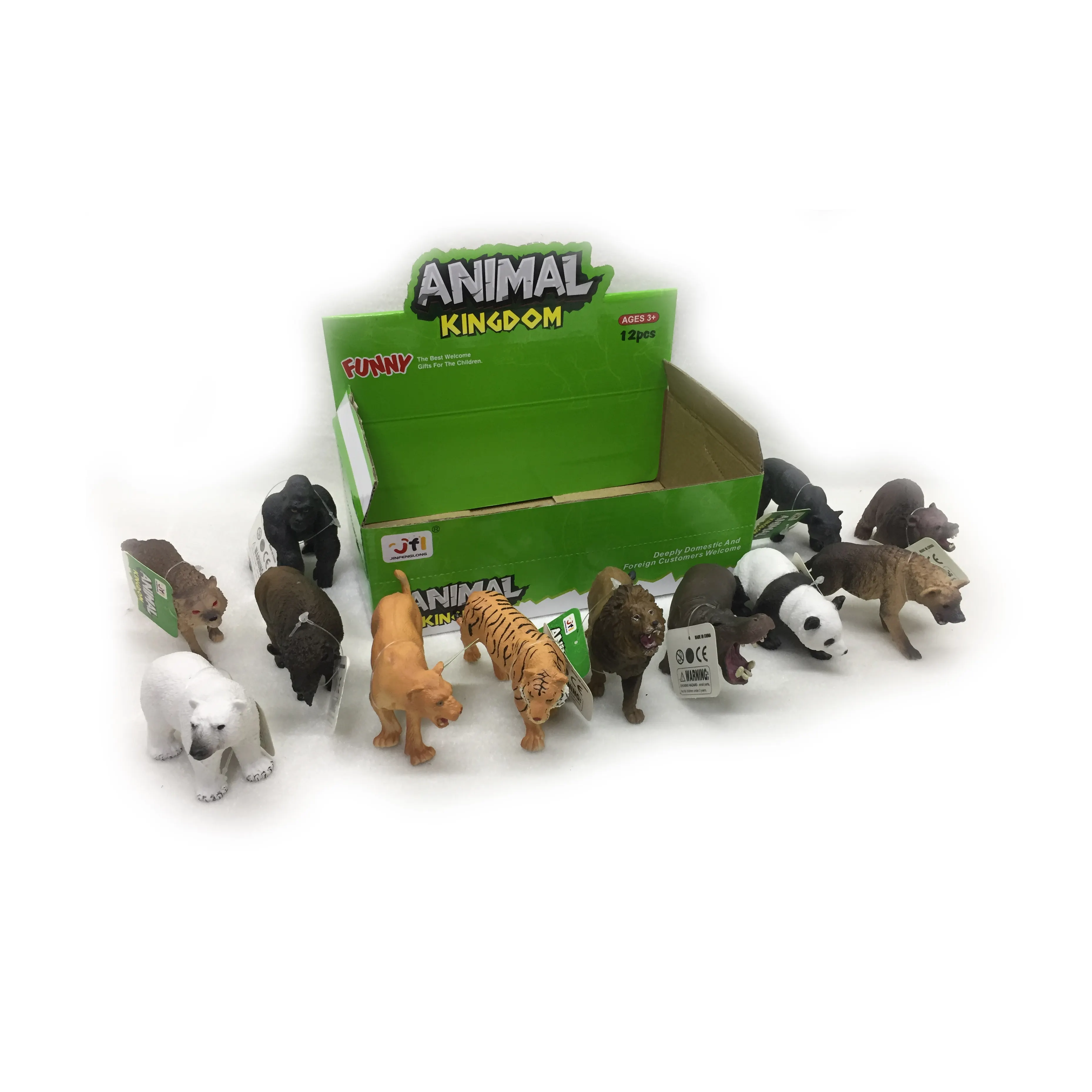 Animali figure giocattoli, figurine di animali dello Zoo selvaggio Jumbo realistico set da gioco di animali della giungla africana di grandi dimensioni in plastica w