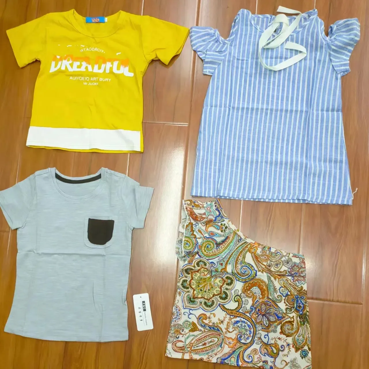 Wholesale children's high-quality boys girls long and short sleeved clothing sets baby suit tshirts blouse