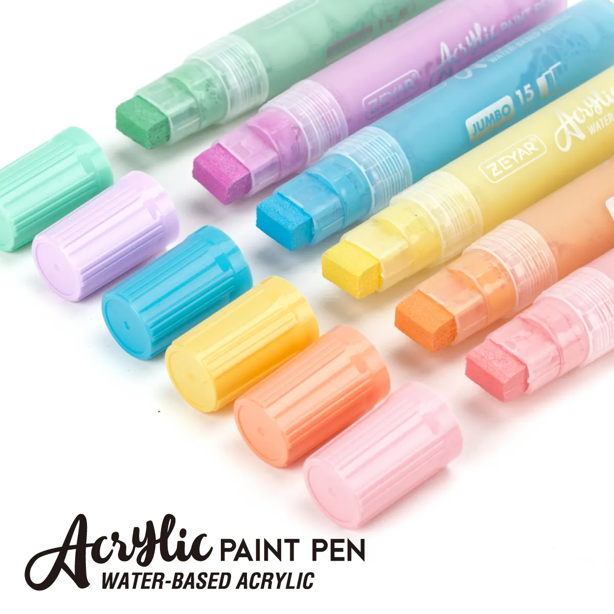 Kunden spezifische ZEYAR Acrylfarben stifte Permanent marker Jumbo Größe Acryl auf Wasserbasis 15mm Filz spitze Wasserdichte und dauerhafte Tinte