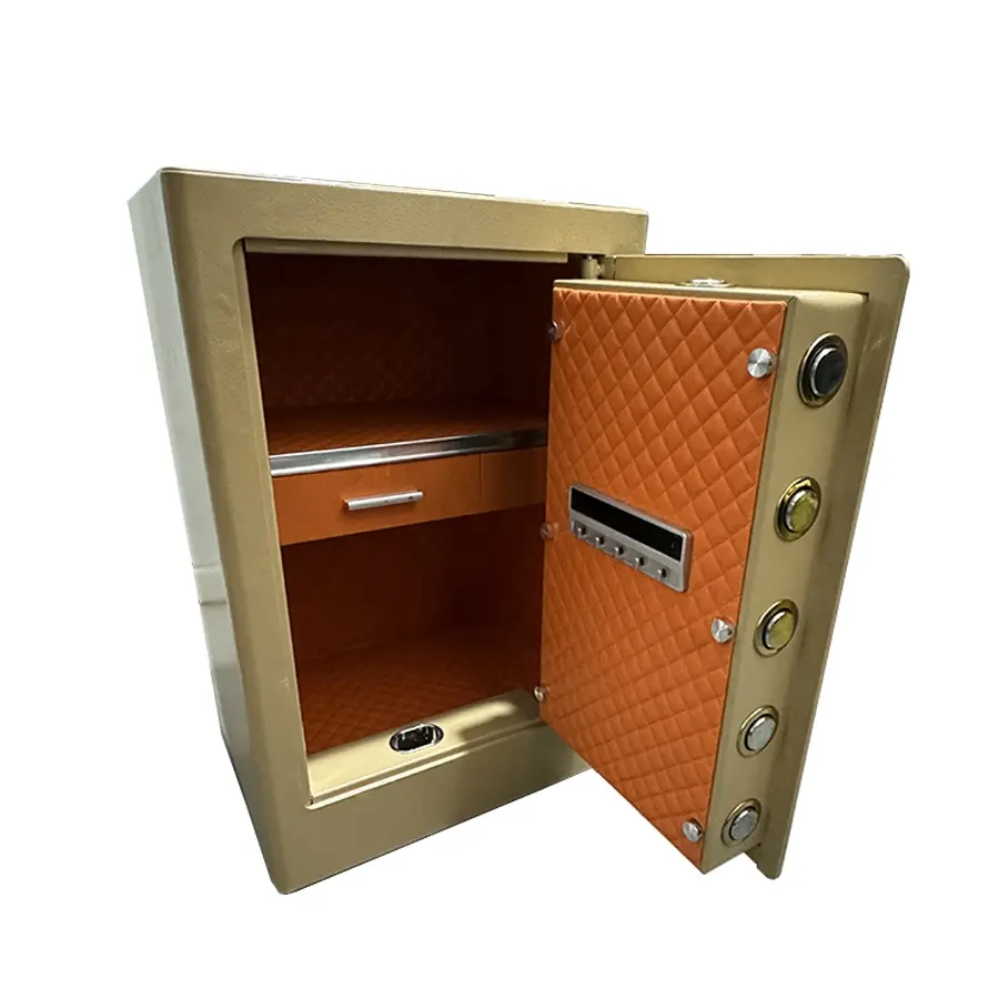 Kotak penyimpanan mewah untuk kamar tidur baja murni kotak penyimpanan uang aman dengan kunci sidik jari rumah hotel penyimpanan perhiasan dalam kotak aman