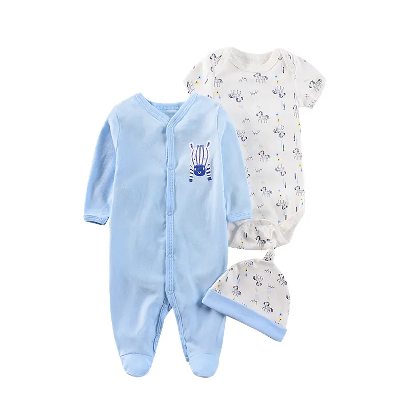 OEM Vêtements pour enfants Combinaison grenouillère pour bébé 100% coton biologique Vêtements pour bébé pyjamas imprimés numériquement