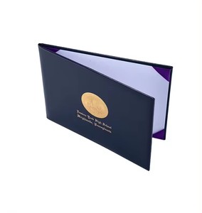 Özel A4 moda deri sertifika sahipleri klasik karton dosya kağıt sertifika klasörü - Product Image 3