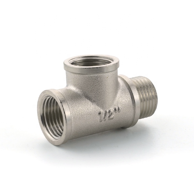 Hot selling design threaded joint tap water pipe fitting 1/2in brass tee fitting