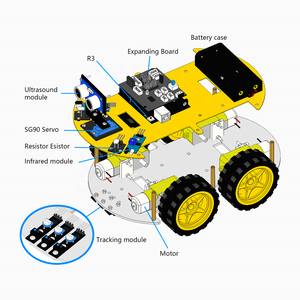 LAFVIN 4WD çok RobotCar kiti yükseltilmiş V2.0 Arduino Robot için kök/grafiksel programlama Robot araba
