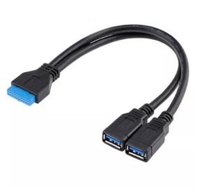 Personalización USB 3,0 20Pin IDC a 2 * USB 3,0 A cable adaptador hembra para computadora Cable USB 3,0