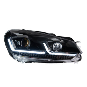 VW Golf 6 için araba işıkları far projektör Lens Golf6 Mk6 dinamik sinyal kafa lambası LED farlar Drl otomotiv aksesuar - Product Image 1