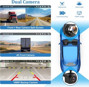 6.86 \ "2.5k/4K <span class=keywords><strong>Wireless</strong></span> Carplay Monitor IOS/Android Auto/GPS Navegação Voice Control Espelho Link/Bluetooth Video Car Black Box