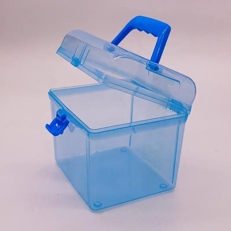 Grosir kotak plastik penyimpanan khusus dengan pegangan, wadah penyimpanan organisasi rumah multifungsi