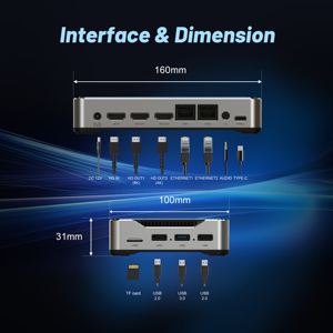 Mới đến A009 debian12 ubuntu22.04 OS Set Top Box HDR10 + 8K Video codec wifi6 Rockchip rk3588 bt5.0 tv Box để chơi trò chơi - Product Image 6