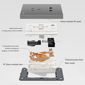 Interruttori a pulsante di lusso pannello PC interruttore a parete 250v interruttore a parete di alimentazione a 3 vie 1 Gang - Product Image 6