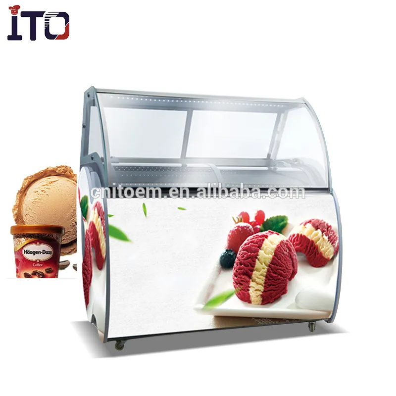 Refrigerador comercial y congelador Supermercado Vegetal/Fruta/Paleta de hielo/Exhibición de pasteles Congelador Vitrina Refrigerador