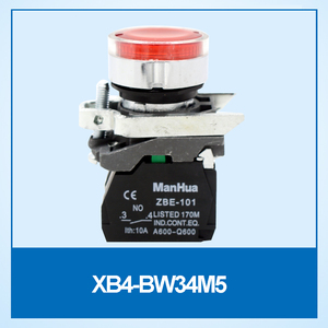 ManHua XB4-BW33M5 & XB4-BW34M5 Metall runde Druckknopf schalter mit LED rot grün Lampe - Product Image 6