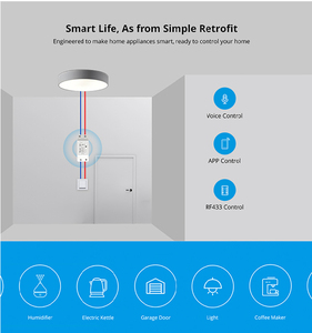 SONOFF RFR2 433Mhz RF Control remoto DIY interruptor inteligente Módulo de automatización del hogar inteligente funciona con Alexa Google Home y eWeLink - Product Image 4