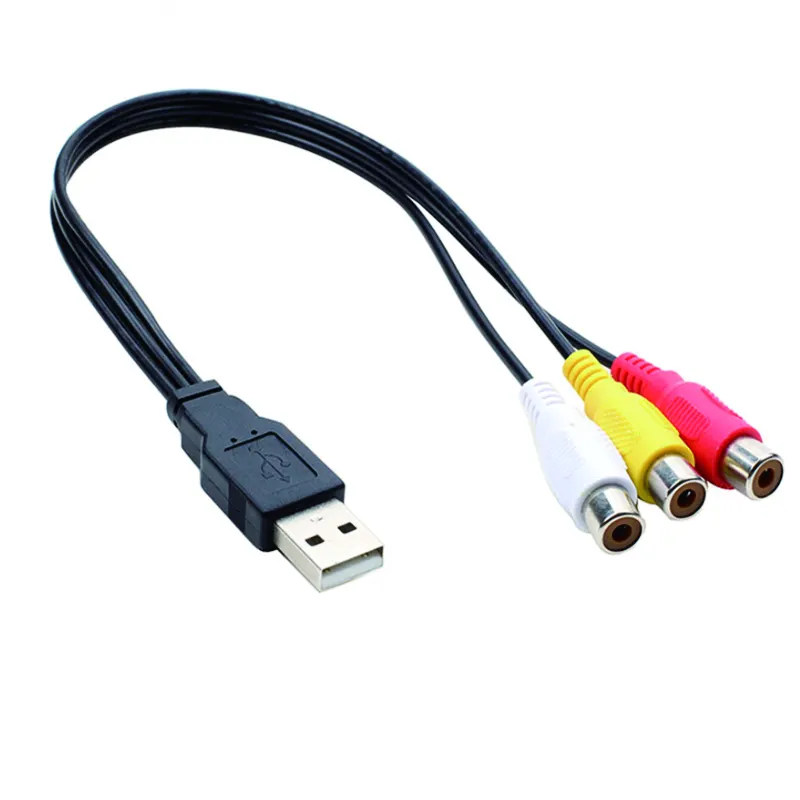 USB 2.0 כדי 2 RCA כבל USB סוג RCA זכר מתאם