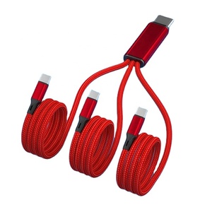 Nylon Braided <strong>1</strong>.2m Fast Charging Micro Usb Type-C Multi USB C Port Function 3 <strong>in</strong> <strong>1</strong> Usb Charing Cable - Product Image 1
