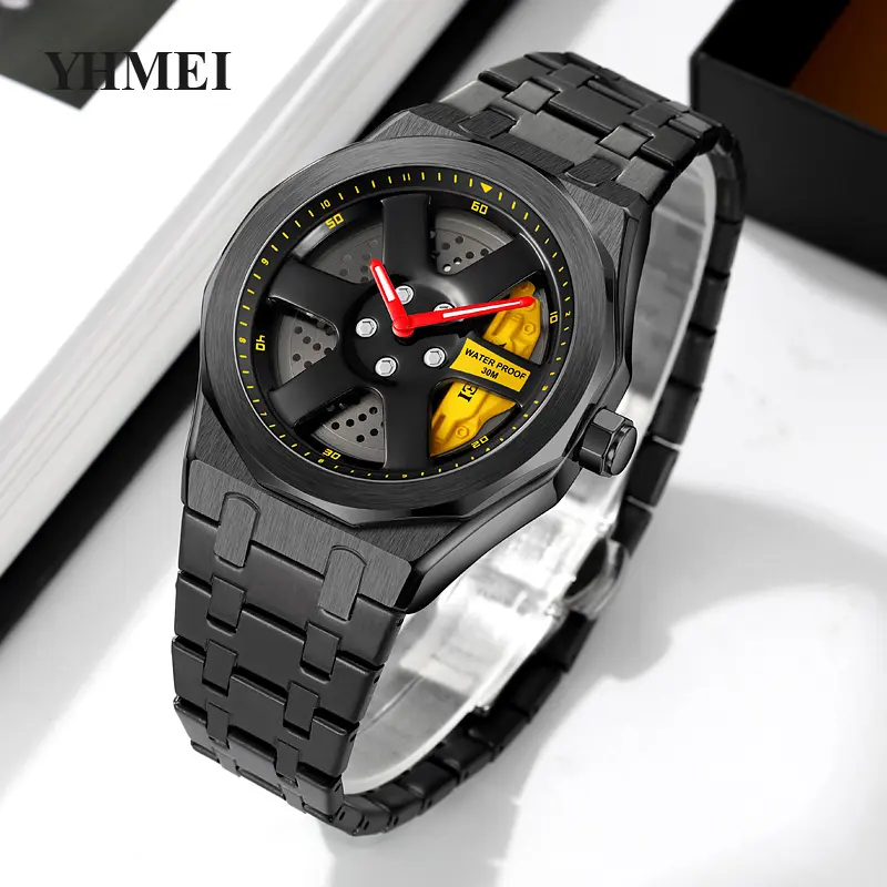 Высококачественные модные брендовые автомобильные часы мужские спортивные наручные кварцевые часы оптом OEM Роскошные 3atm белые Наручные часы Силиконовые часы