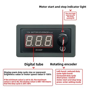 ZK-MGP di velocità regolabile PWM DC Controller del motore 5-30V 12A 360W 6V 12V 24V Slow Start Slow Stop modulo componenti elettronici - Product Image 3