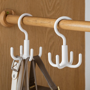Colgador de gancho múltiple giratorio de 360 grados de un solo nivel, gancho de armario de plástico de 4 ganchos, colgador multifuncional giratorio - Product Image 2