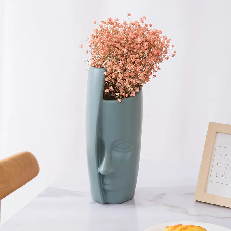 Florero pequeño de plástico nórdico para decoración de sala de estar, florero creativo hidropónico